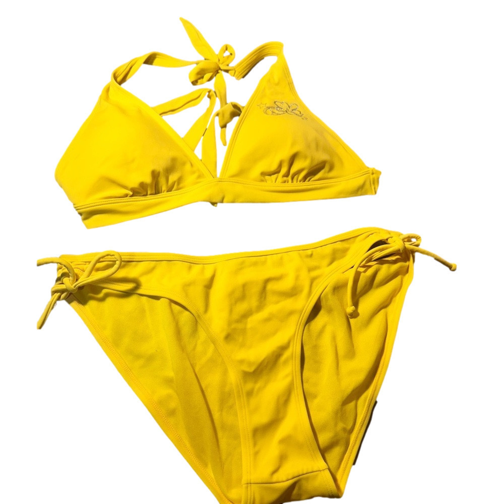 Yellow Halter Bikini Set